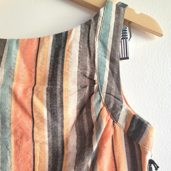Saint Geraldine, Ivy Dress- Monaco Stripe, Tangerine/Grey/Cream/Light Teal,Small - Picture 4 of 16